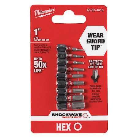 SHOCKWAVE Impact Hex Insert Bit Set -9PC