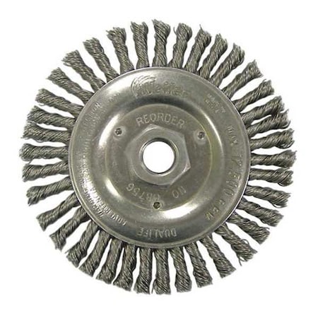 5" Filler Pass Weld Cleaning Brush .023" SS Wire Fill 5/8"-11 UNC Nut