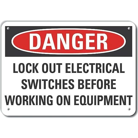 Decal,Plastic,Danger Lock Out,10 x 7"
