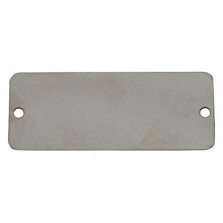 Blank Tag, Stainless Steel, 1 in H x 2 in W, 1 in Dia., Silver, Rectangle, 100 PK