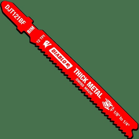 JigsawBlade, 3.625 in L, Bi-Metal, PK5, TPI-12
