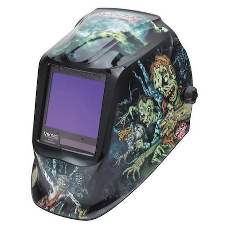Welding Helmet, Zombie Graphic, Black/Blue