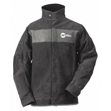 Welding Jacket, 3XL, 2 oz Pigskin, Snaps Closure