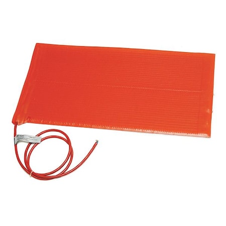 Heating Blanket, Silicone Rubber, 120V, 360W, 6"W x 24"L, w/ PSA