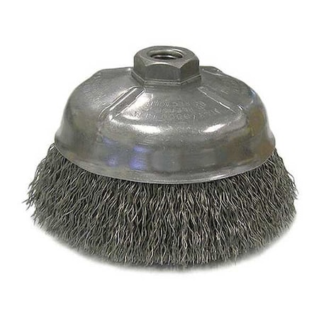 Crimped Wire Cup Wire Brush, 5"Dia., Steel