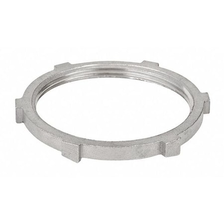 IMC Locknut, 1-1/2 in, Threaded, 316 Stainless Steel, Polished, Silver