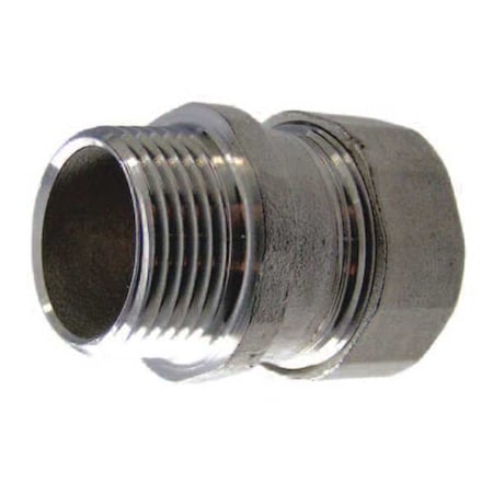 EMT Grounding Connector, 1/2 in, Compression, 316 Stainless Steel, Polished, Silver
