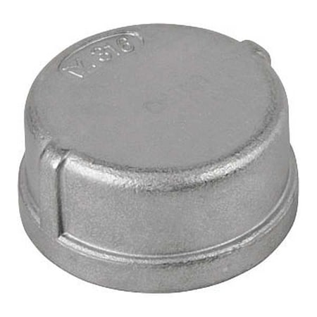 IMC Cap, 3/4 in, Threaded, 316 Stainless Steel, Polished