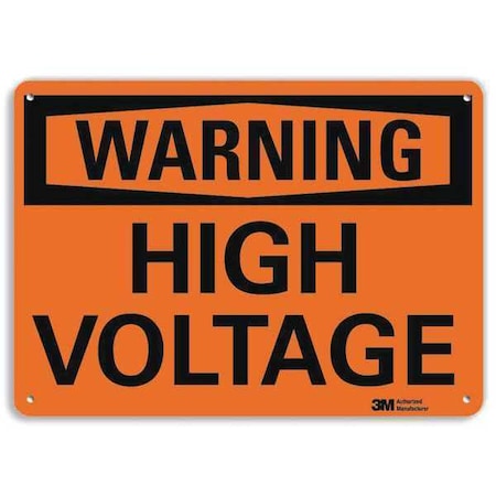 Warning Sign, 10 in Height, 14 in Width, Aluminum, Vertical Rectangle, English