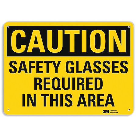 Safety Sign, 10 in Height, 14 in Width, Aluminum, Horizontal Rectangle, English