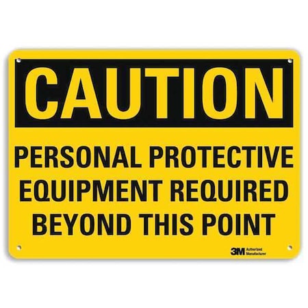 Safety Sign,Protective Equipment,10 in H