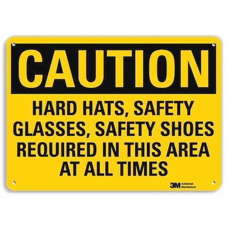 Safety Sign, 10 in Height, 14 in Width, Aluminum, Horizontal Rectangle, English