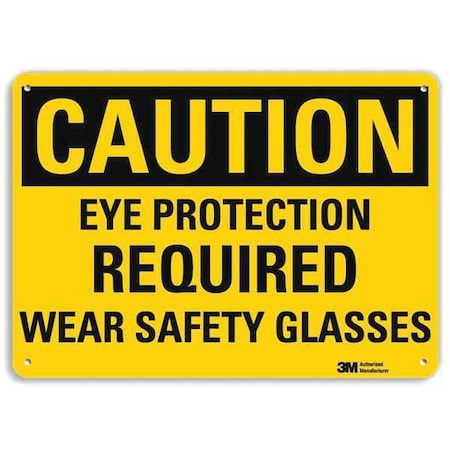 Safety Sign,Eye Safety Glasses,10in.H