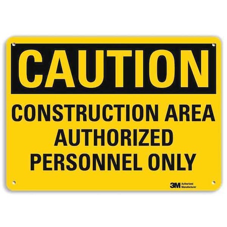 Safety Sign, 10 in Height, 14 in Width, Aluminum, Horizontal Rectangle, English