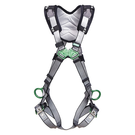 V-FIT Full Body Harness, XL, 400 lb., Quick-Connect Chest/ Tongue Leg Straps, Back, Hips D-Ring