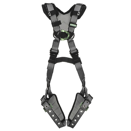 V-FIT Full Body Harness, 2XL, 400 lb., Quick-Connect Chest/ Tongue Leg Straps, Back, Chest D-Ring