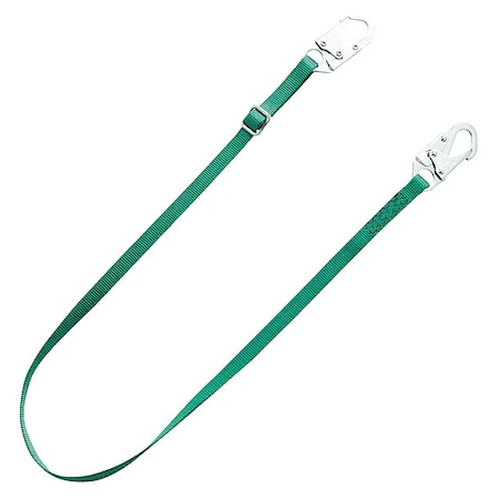 V-Series Adjustable Positioning Lanyard, 6 ft. Length, Snap Hook, Steel, 1 Leg(s)