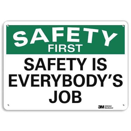 Safety Sign, 10 in Height, 14 in Width, Aluminum, Horizontal Rectangle, English, U7-1243-RA_14X10
