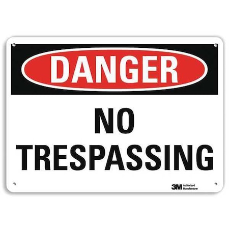 Danger Sign, 10 in H, 14 in W, Aluminum, Vertical Rectangle, English, U3-1870-RA_14X10