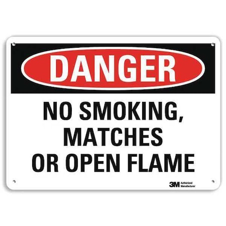 Danger No Smoking Sign, 10" H, 14 in W,  Vertical Rectangle, English, U3-1865-RA_14X10