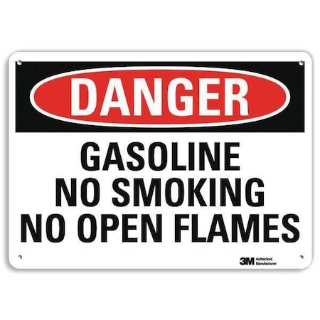 Danger No Smoking Sign, 10" H, 14 in W,  Vertical Rectangle, English, U3-1534-RA_14X10