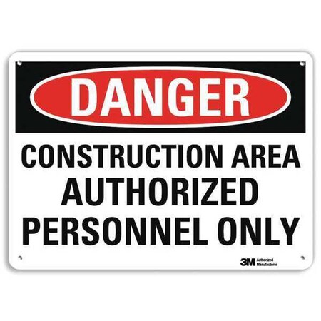 Danger Sign, 10 in H, 14 in W, Aluminum, Vertical Rectangle, English, U3-1239-RA_14X10