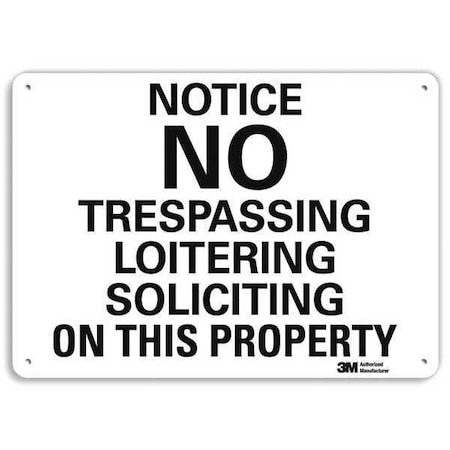 Notice Sign, 10 in H, 14 in W, Aluminum, Horizontal Rectangle, English, U5-1420-RA_14X10