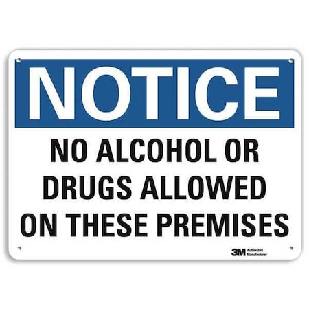 Notice Sign, 10 in H, 14 in W, Aluminum, Horizontal Rectangle, English, U5-1337-RA_14X10