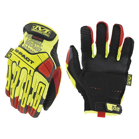 Hi-Viz M-Pact(R) D4-360 Hi-Vis Cut Resistant Impact Gloves, Synthetic Leather Palm, 11