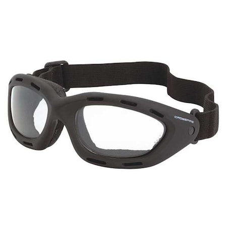 Safety Goggles, Clear Lens, Anti-Fog, Nylon Frame, Foam Lining, Crossfire Element Series