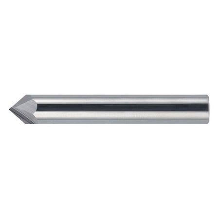 2-Flute Carbide Single End 60 Degree Chamfer Tool Cleveland CEM-CH-2R Bright 1/8"x1/8"x1-1/2"