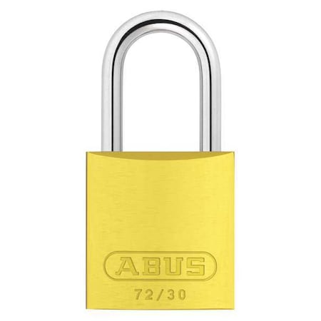 Lockout Padlock, Keyed Different, Aluminum, Yellow, 1 in Shackle Height, 1 1/4 in Body Width