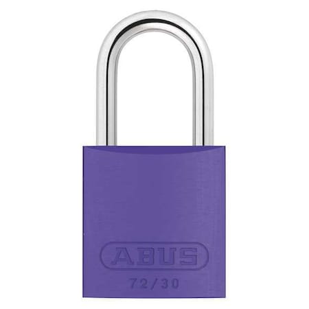 Lockout Padlock, Keyed Alike, Aluminum, Purple, 1 in Shackle Height, 1 1/4 in Body Width