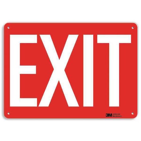 Exit Sign, Recycled Aluminum, 14" W, 10" H, Exit, White