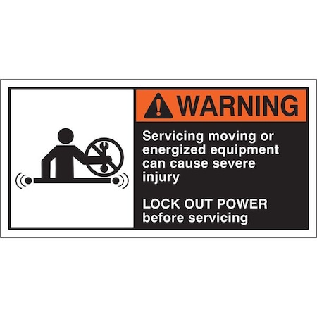 Warning Label,2-1/2inHx5inW,HP Poly.,PK5, 96163