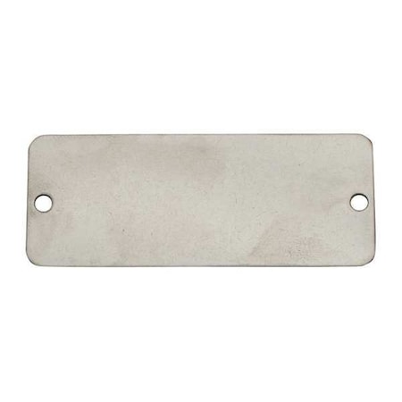 Blank Tag, Stainless Steel, 1 in H x 3 in W, Silver, Rectangle, 10 PK