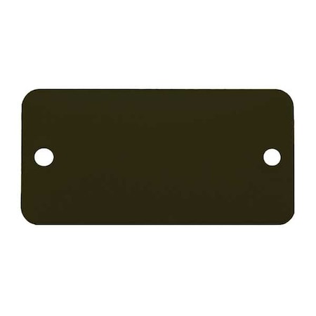 Blank Tag, Aluminum, 2 in H x 4 in W, Black, Rectangle, 5 PK