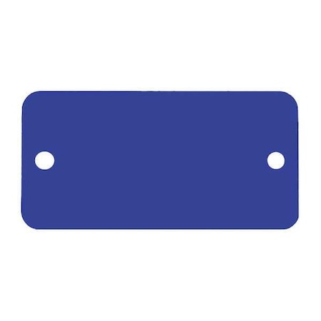 Blank Tag, Aluminum, 1 1/2 in H x 3 in W, Blue, Rectangle, 5 PK