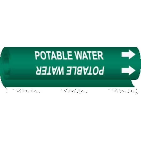 Pipe Mrkr,Potable Water,2-1/2to7-7/8 In