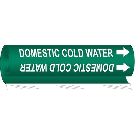 Pipe Marker,Domestic Cold Water,Green, 5673-II