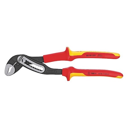 10 in Knipex Alligator V-Jaw Tongue and Groove Plier Serrated, Bi-Material Grip