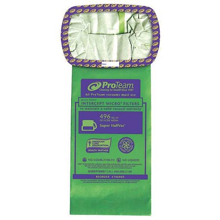 Intercept Micro Filter Bag, Open Collar, Fits Super HalfVac Pro (10 pk.)