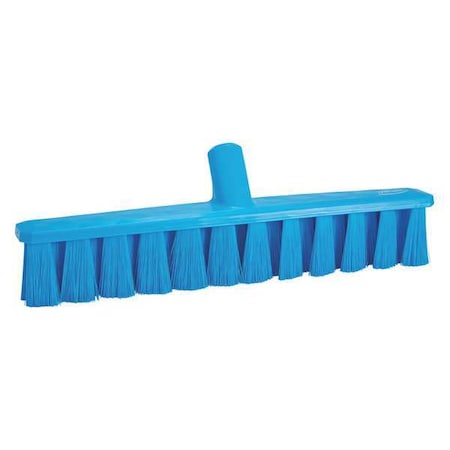 15 1/4 in Sweep Face Broom Head, Soft, Synthetic, Blue