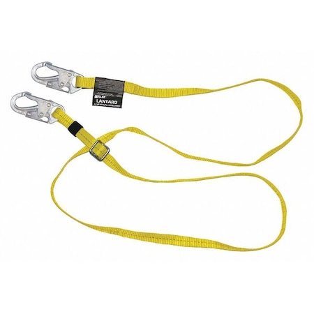 Adjustable Positioning Lanyard, 6 ft. Length, Snap Hook, Steel, 1 Leg(s), 310 lb. Weight Capacity
