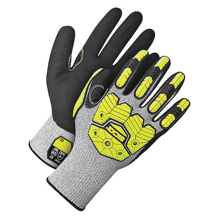 Cut-Resistant Impact Gloves, Cut Level A3 ,Dipped ,Nitrile ,Sandy ,2XL 1 PR