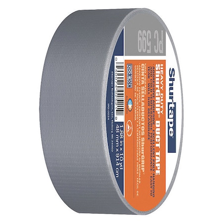 Duct Tape, Silver, 60-1/8 yd L, 1-7/8 in W, PK24