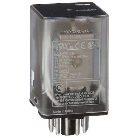 Plug-In, General Purpose Relay, Octal, 10 A, 11, Pin