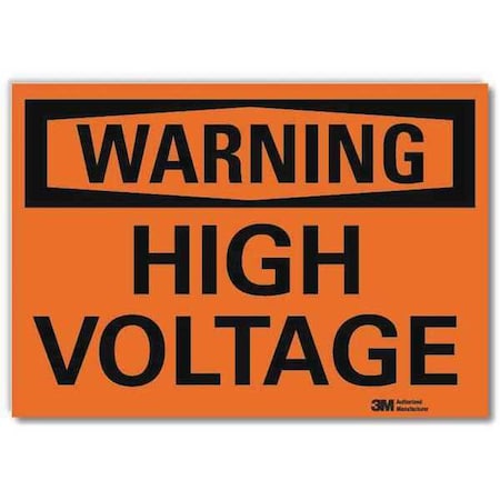 Warning Sign, 5 in Height, 7 in Width, Reflective Sheeting, Horizontal Rectangle, English