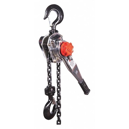 Lever Chain Hoist, 6,000 lb Load Capacity, 20 ft Hoist Lift, 1 29/64 in Hook Opening