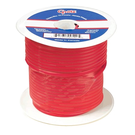 Primary Wire, GPT, 6 AWG, Copper, Red, PVC Jacket, Stranded